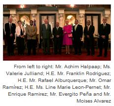  Mr. Achim Halpaap; Ms. Valerie Julliand; H.E. Mr. Franklin Rodriguez; H.E. Mr. Rafael Alburquerque; Mr. Omar Ram&iacute;rez; H.E. Line Marie Leon-Pernet; Mr. Enrique Ramirez; Mr. Evergito Pe&ntilde;a and Mr. Moises Alvarez.