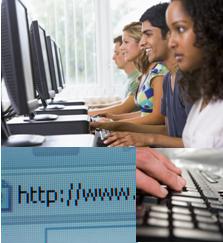 students learning online