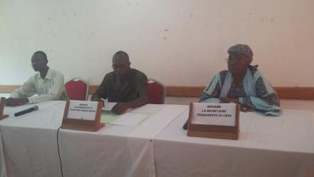 Director General of Wildlife and Forestry, Mr. Paul Djigimde; Permanent Secretary of the CNDD, Madame Hawa Sary; and the National Coordinator of UN CC:Learn, Mahamoudou Tiendrebeogo.