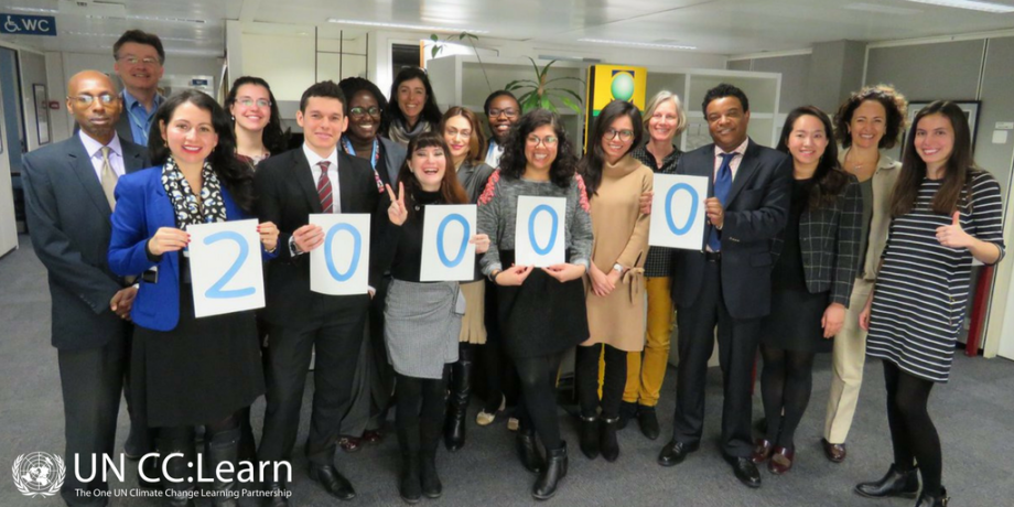 Participants celebrated the issuance of the UN CC:e-Learn 20,000th certificate.