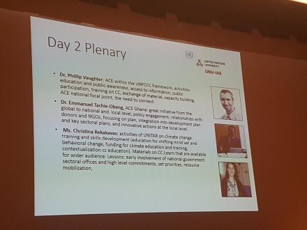 Ms. Cristina Rekakavas introduced UNITAR and UN CC:Learn programme