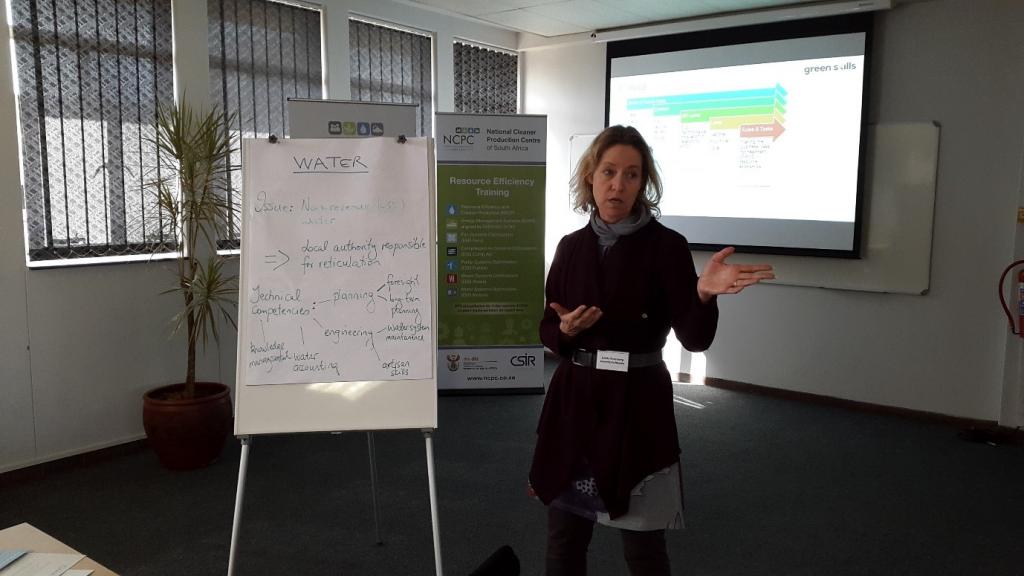 Photo 2: Eureta Rosenberg from the Green Skills team presenting the assessment methodology.