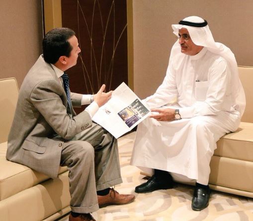 Meeting in Riyadh between Mr. Nasser B. Al-Kahtani (right) and Mr Alexander Mejia (left) to discuss strengthening of Financial Inclusion in Africa.