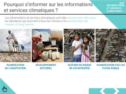 The e-Tutorial on Climate Information and Services in French