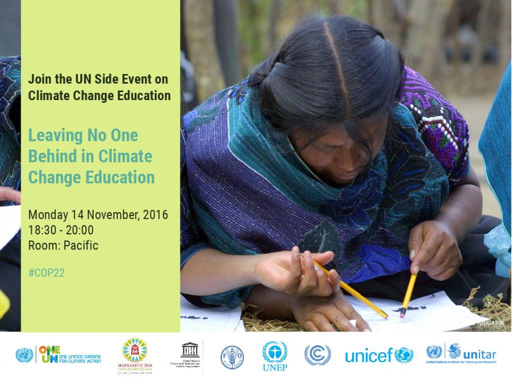 Social Media Card for UN Side Event on Leaving No One Behind in Climate Change Education