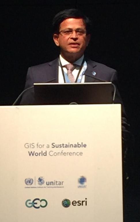 Mr. Nikhil Seth, UNITAR Executive Director at the GIS for sustainable world conference