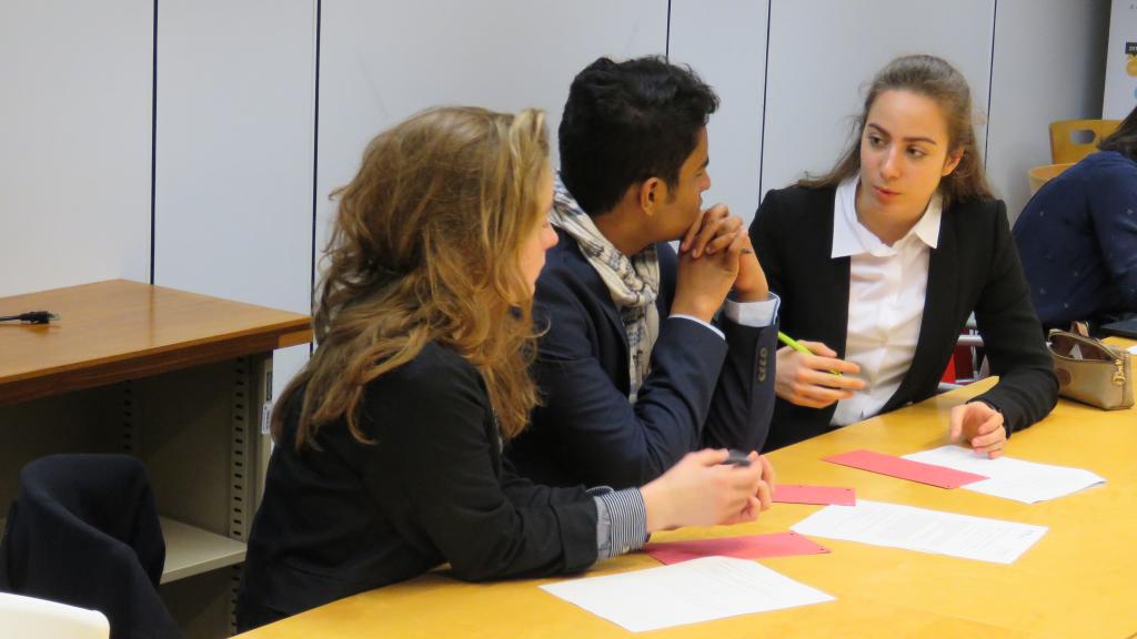 Students discuss their ideas on climate change