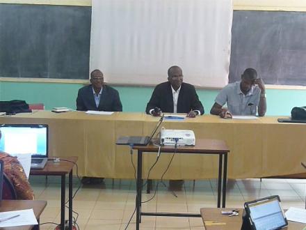 The Director in charge of communications of the Ministry of Transports, Mr. Drissa Sere, the Burkina Faso UN CC:Learn coordinator, Dr Joël Korahiré, the Director in charge of communications of the Ministry of Sports, Mr. Sylvain Zingue