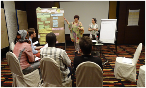 Photo 6: Trainees from the Francophone group reflect on experiences made during the group work and deduct key issues and lessons learnt.