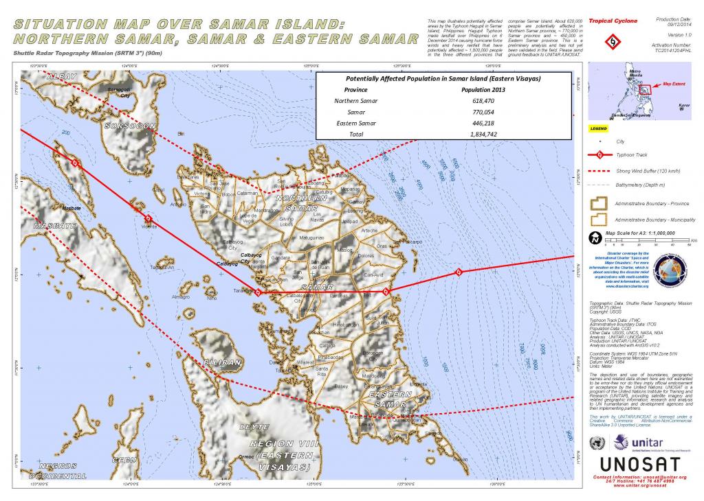 the path of the typhoon as it crossed the Philippines