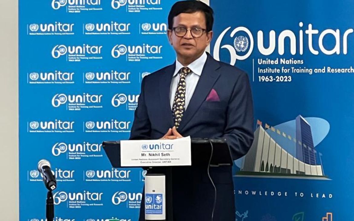 UNITAR Executive Director Mr. Nikhil Seth speaking as the keynote speaker at the side event "What if Women Designed the City?"