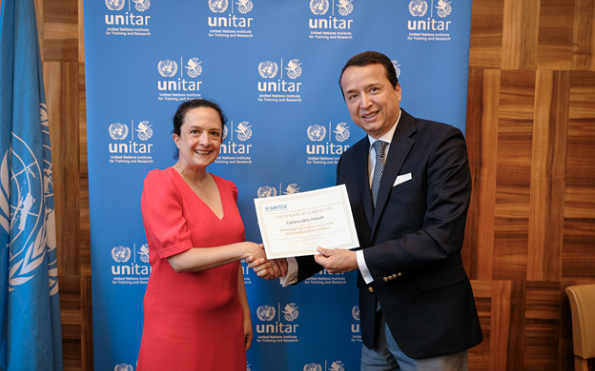 Ms. María Carolina Miño Holguín, First Secretary, Permanent Mission of the Republic of Ecuador to the United Nations Office and Mr. Alex Mejia, Director of UNITAR’s Division for People and Social Inclusion