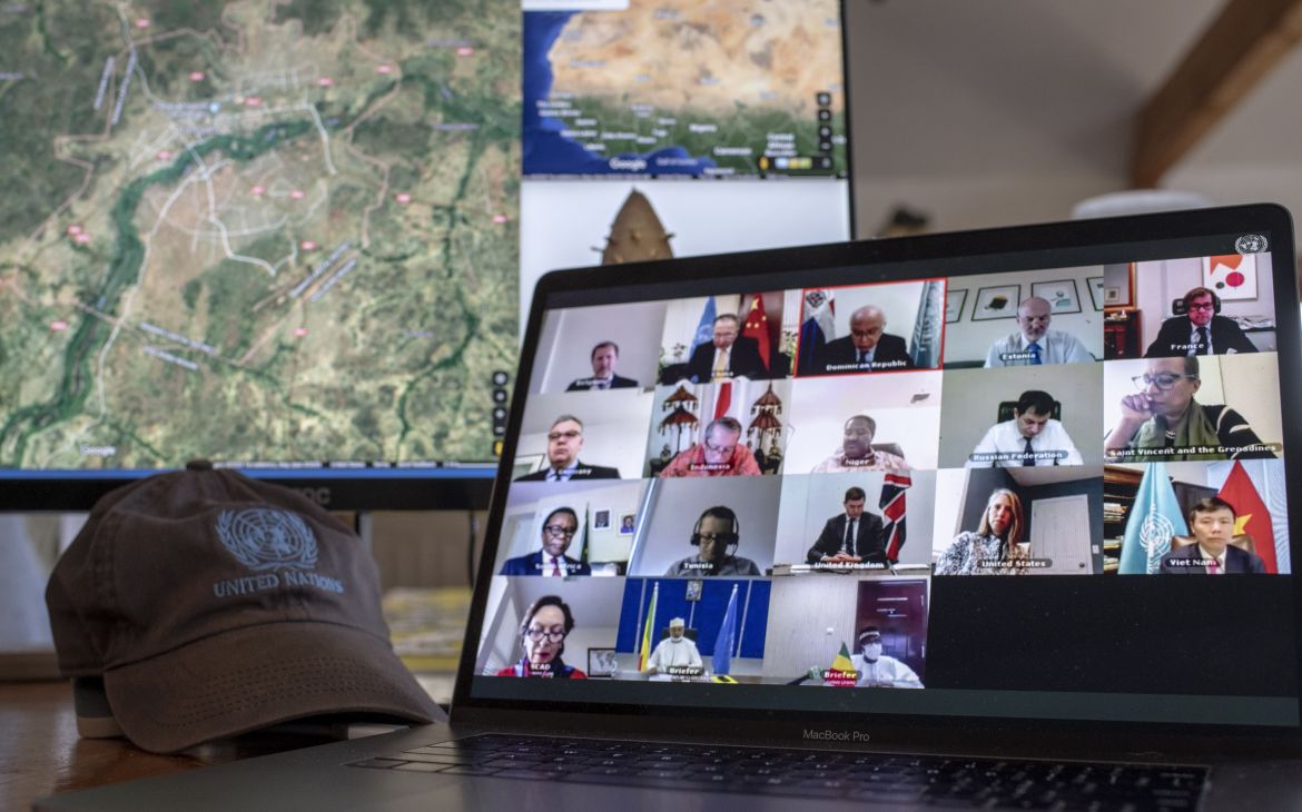 Members of the Security Council hold an open video conference in connection with the situation in Mali and the United Nations Multidimensional Integrated Stabilization Mission in Mali (MINUSMA).