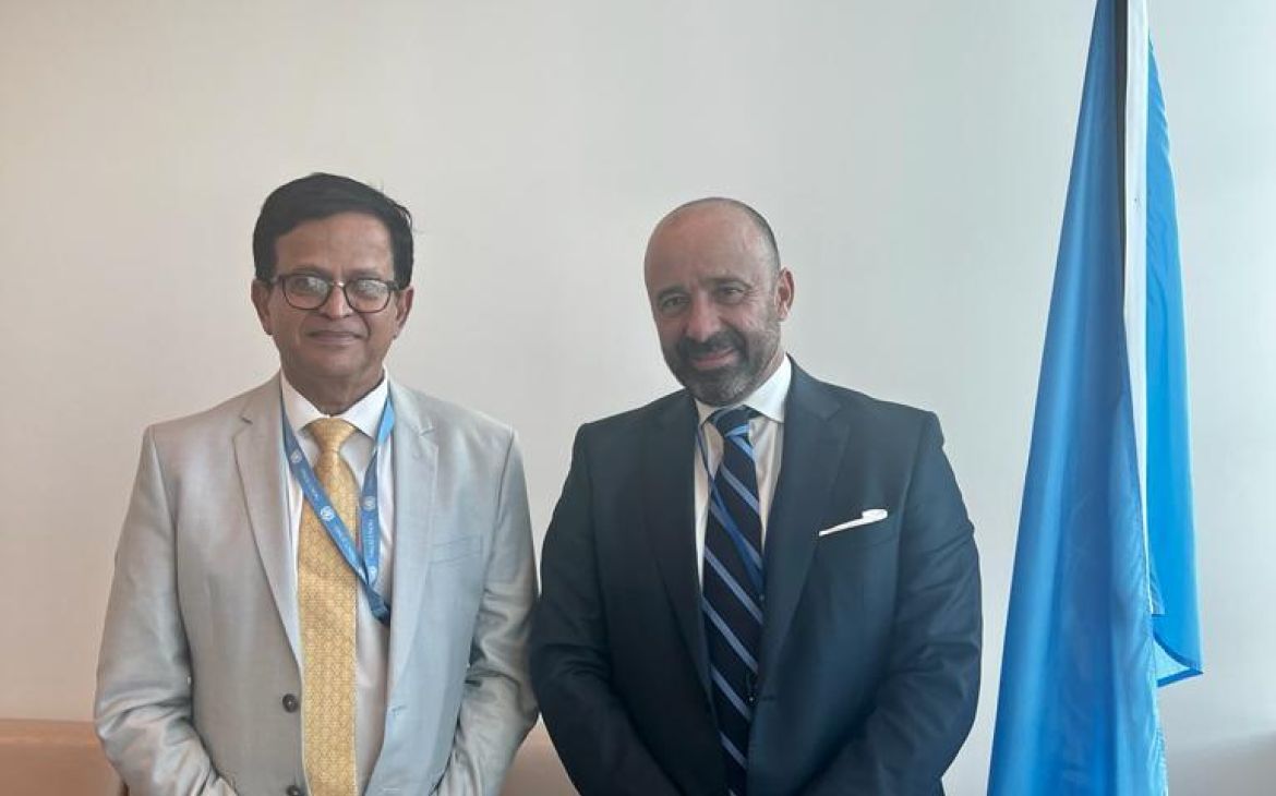 UNITAR Executive Director Mr. Nikhil Seth with Mr. Miguel de Serpa Soares, USG of the Office of Legal Affairs