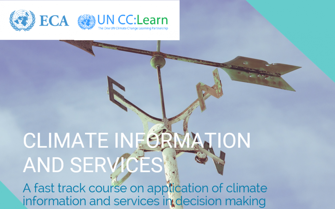 UN CC:Learn e-tutorial on "Climate Information and Services" social media card