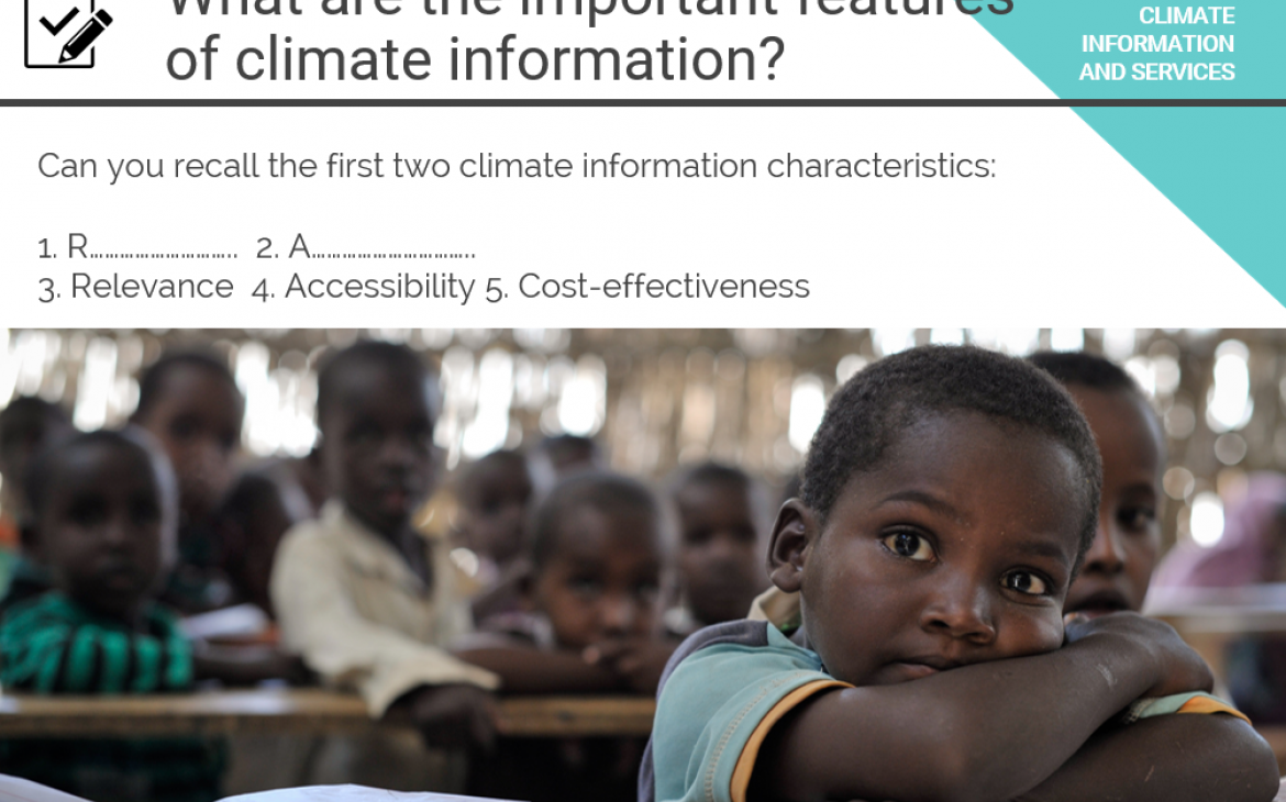 UN CC:Learn e-tutorial on "Climate Information and Services" questions