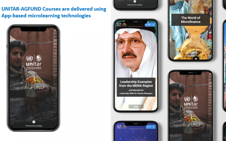 UNITAR-AGFUND Courses are delivered using App-based microlearning technologies