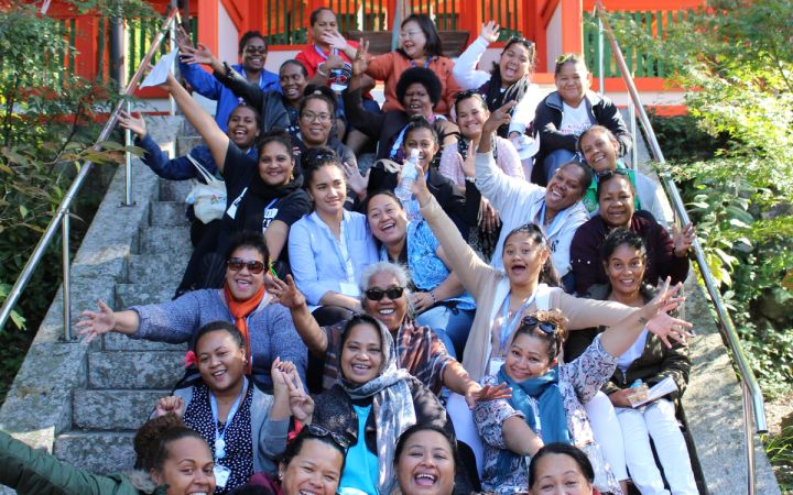 The 2019 UNITAR DRR programme participants. Tauepa Tupa-Tutakiao and Mairi Heather (Cook Islands) are in the front row, first and third from the right. The 2019 UNITAR DRR programme participants. Tauepa Tupa-Tutakiao and Mairi Heather (Cook Islands) are in the front row, first and third from the right.