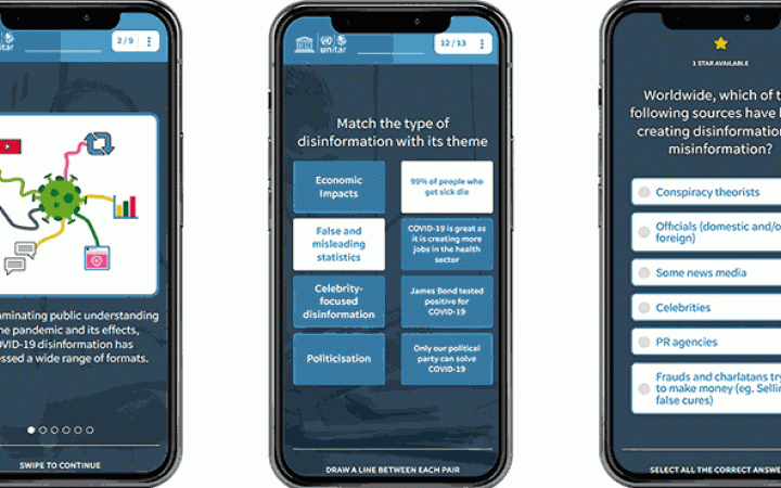 UNESCO and UNITAR launch “Combating the Disinfodemic” mobile e-learning course