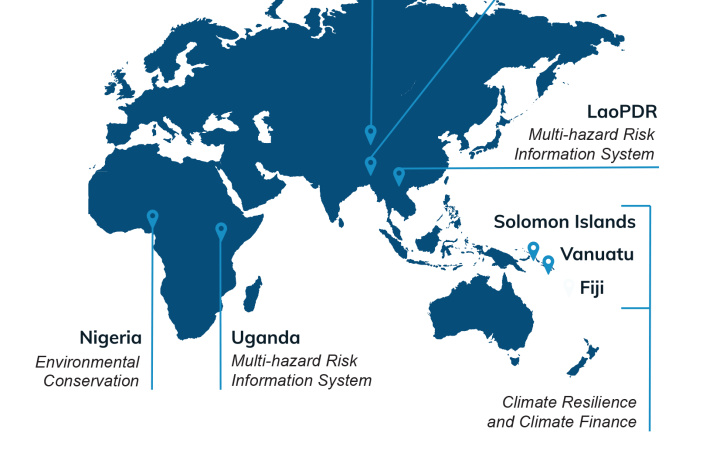 Map of coutries and fields of application Map of coutries and fields of application