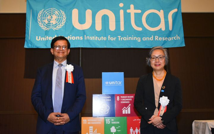 United Nations Assistant Secretary-General and UNITAR Executive Director Nikhil SETH and Director of UNITAR Division for Prosperity and the Hiroshima Office Mihoko KUMAMOTO