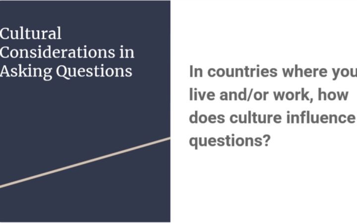 Slide about cultural considerations in asking questions