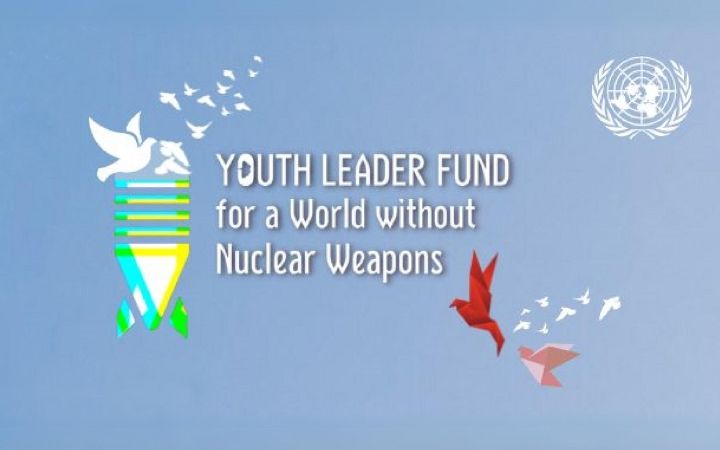A poster featuring text that reads "Youth Leader Fund for a World without Nuclear Weapons (YLF)."