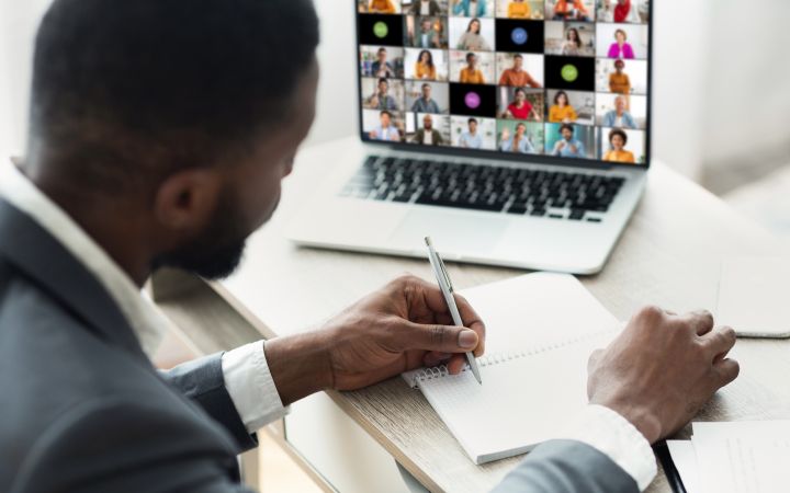 UNITAR and FAO 3rd Edition of Online Trade and Food Security Programme for NENA Region Webinar Session with a Person Taking Notes