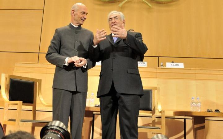 Dominique Strauss-Kahn and Pascal Lamy shared their views on the lessons of the financial crisis and the need for new economic growth and governance models at the 6th edition of the Geneva Lecture Series