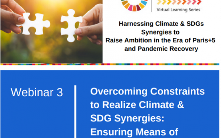 Save the date for the “Harnessing Climate & SDG Synergies to Raise Ambition in the Era of Paris+5 and Pandemic Recovery”