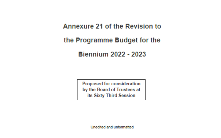 Revised Programme Budget Biennium 2022-2023 Annexture 21
