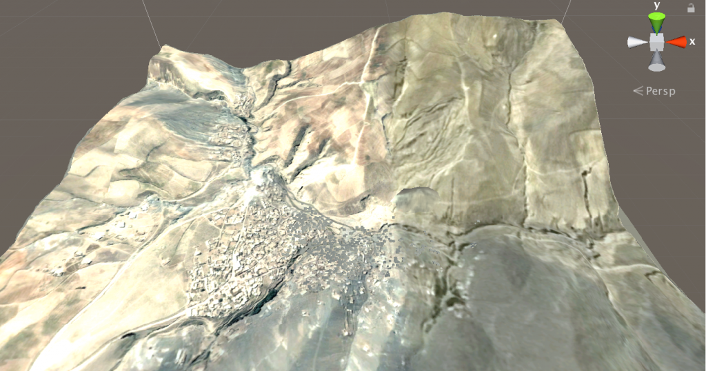 Screenshot of a 3D model of terrain after the Ab Barak landslide, Afghanistan