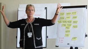Ms. Sally Fegan-Wyles, Executive Director of UNITAR, presents on collaborative leadership