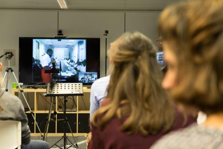 The video teleconference dialogue between Lycee International de Ferney-Voltaire and Trinity College Nabbingo students.