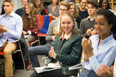 The lively debate had many fun and cheerful moments.